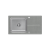 Quadron RALPH 111 Fusion GraniteQ silver stone z komorą stalową (780x430x190) z syfonem manualnym i zaślepką FUSR7843SZ
